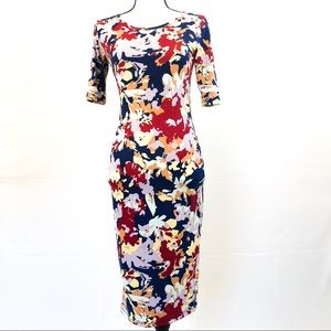 LuLaRoe multi colored Julia dress